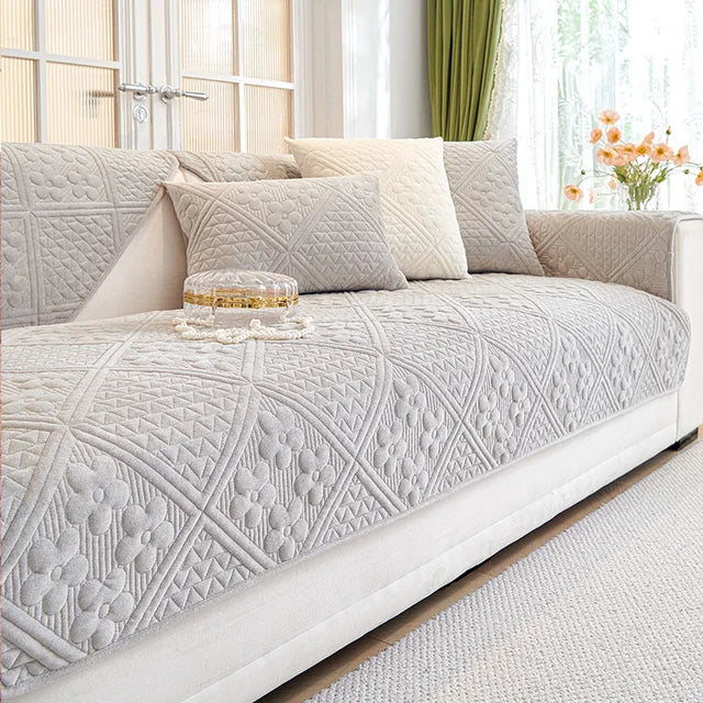 MAT ULTRASONIC SUPER SOFT SOFA COVERS LIGHT GREY
